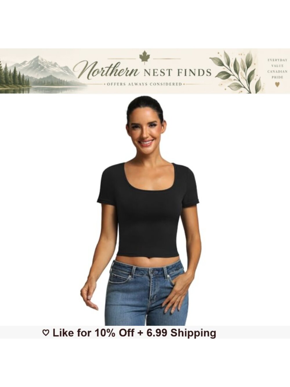 Scoop Neck Slim Fit Short Sleeve T-Shirt Casual Summer Basic Top